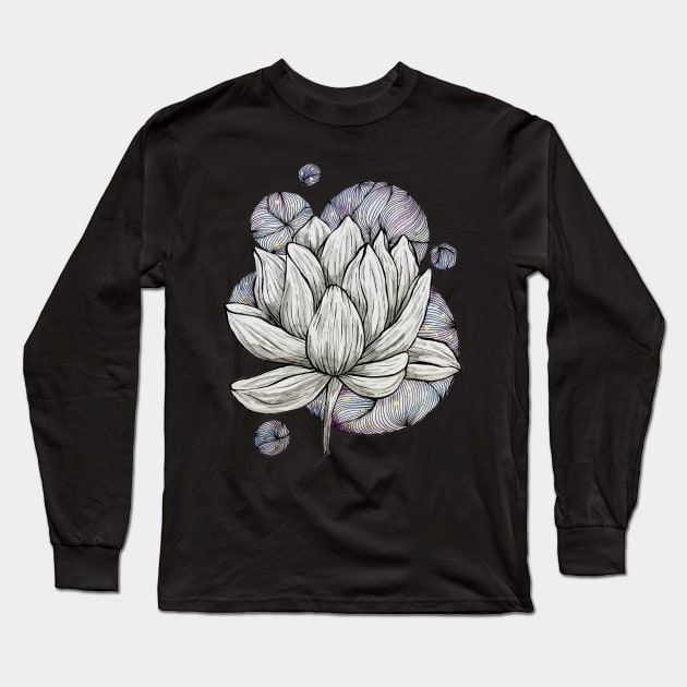 Lotus flower abstract V Long Sleeve T-Shirt by amyliafaizalart